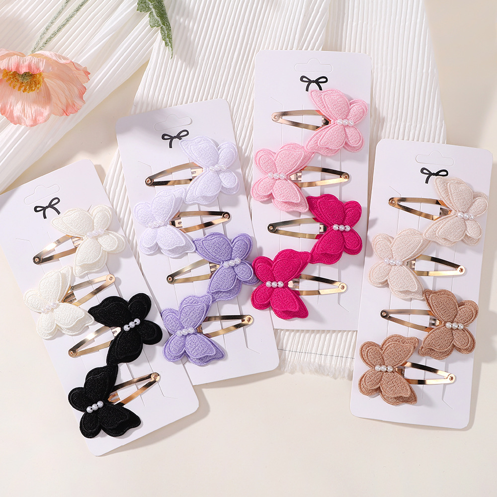 Baby Products Set - 4 قطعة/المجموعة فراشة مشبك شعر مجموعة